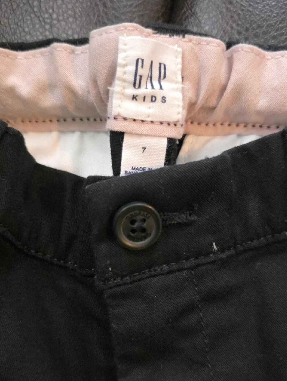 GAP Kids Black Shorts with Pink Waistband